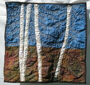 Birch trees - square with leaves SOLD