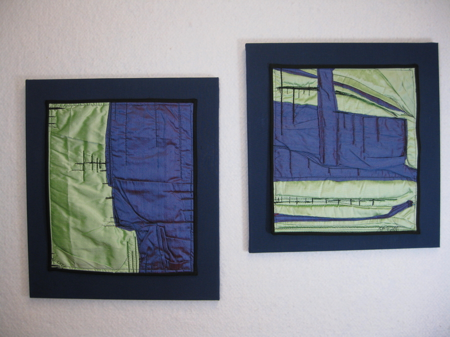 Blue Green Studies in Silk